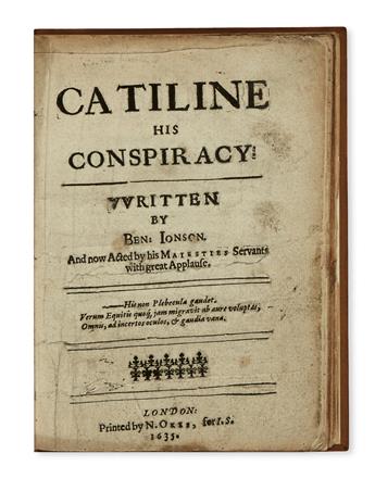 JONSON, BEN. Catiline His Conspiracy.  1635.  Lacks last leaf of text.